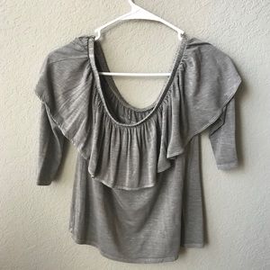 gray off the shoulder top